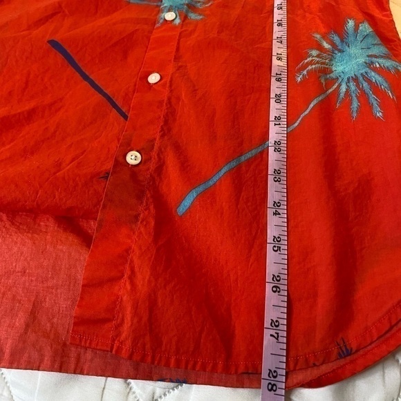Red Palm Tree Print Men's Shirt - Picture 5 of 6